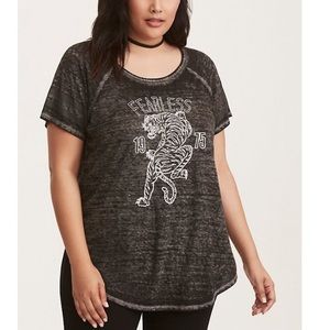 TORRID Fearless burn out wash tee